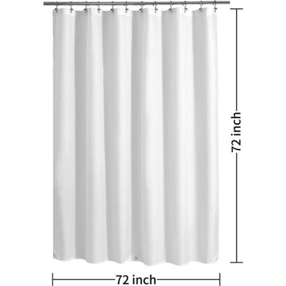 Waterproof Fabric Shower Curtain Liner with 3 Magnets - Soft Hotel Quality - Picture 5 of 8